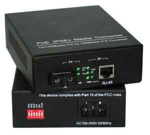 10M / 100M Power Over Ethernet PSE Media Converter xây dựng Trong AC / DC Power Supply